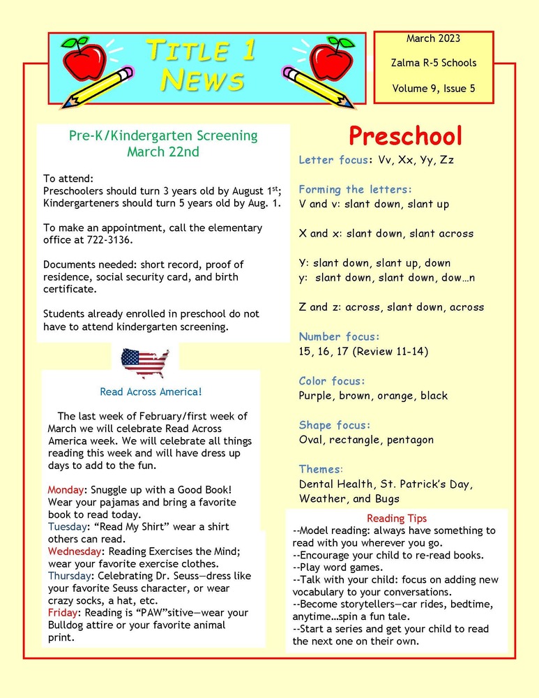 Title 1 March Newsletter