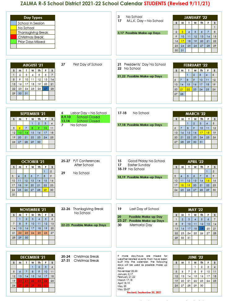 UPDATED Calendar